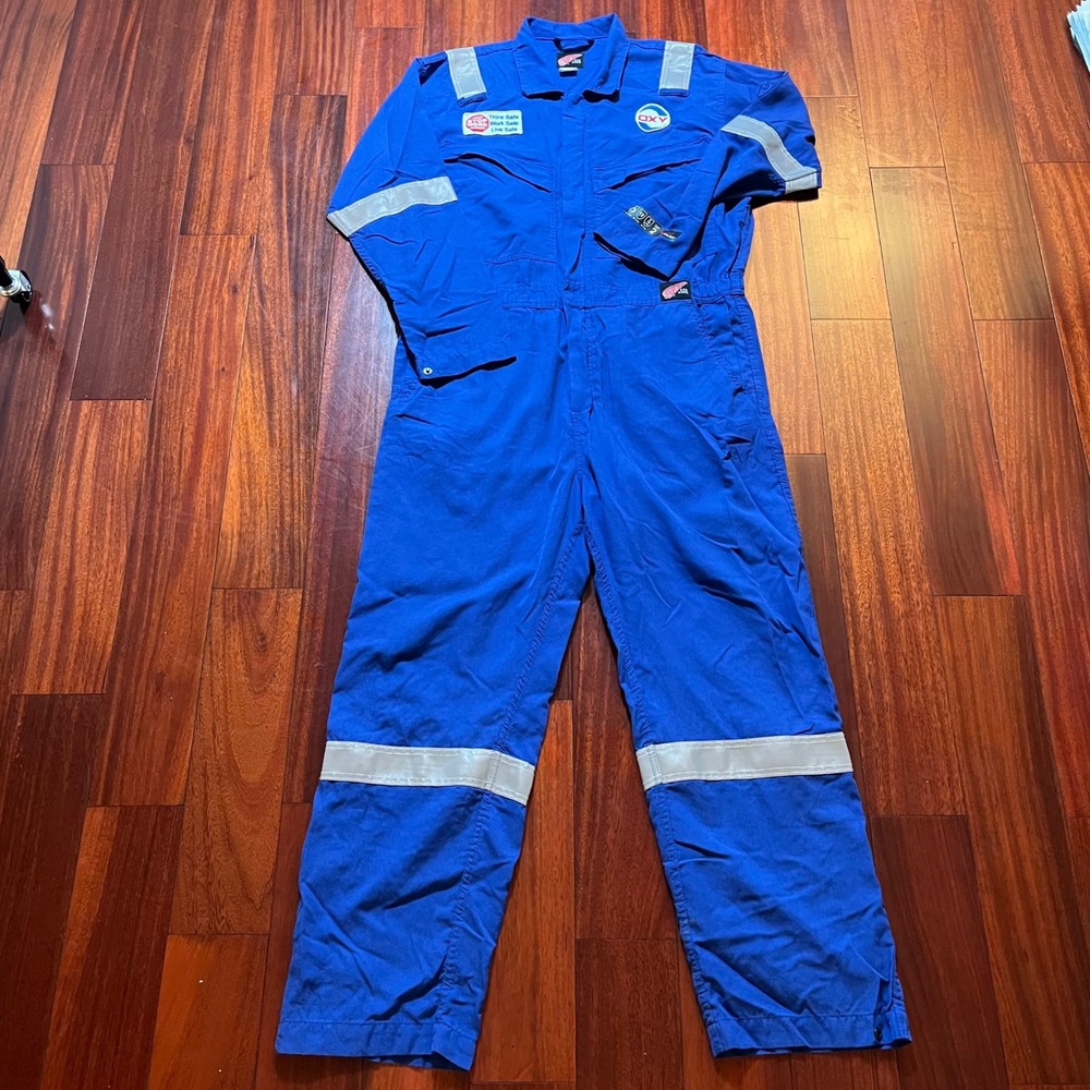 Red Wing Coveralls Mens 44-R (40x30) FR Reflective Blue Work Workwear Utility
